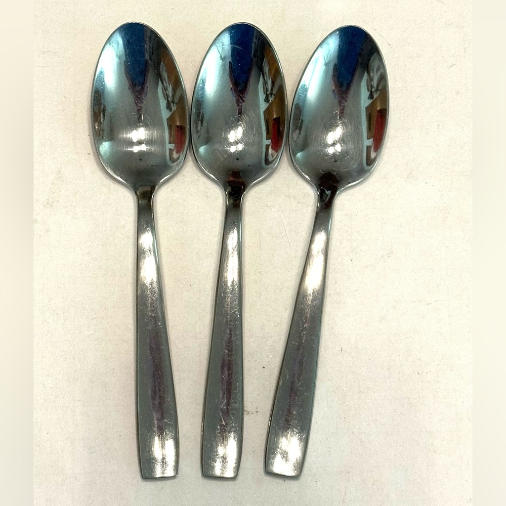 Oneida Silver Flatware Soup Spoons Solid Handle Set of 3